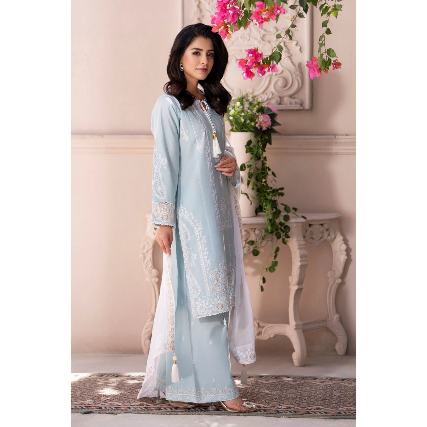 UA-206 Embroidered Festive Cotton dress by Umnaa | Ready to Wear Pakistani Asian clothes