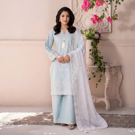UA-206 Embroidered Festive Cotton dress by Umnaa | Ready to Wear Pakistani Asian clothes