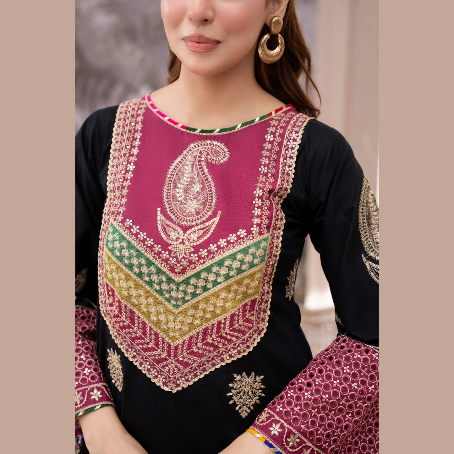 UA-214 Embroidered Cambric Cotton Festive Collection by Umnaa | Ready to Wear Pakistani Asian Clothing