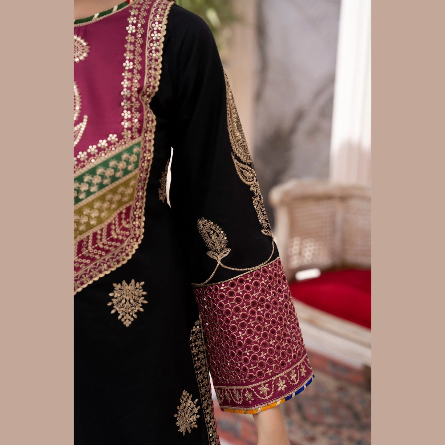 UA-214 Embroidered Cambric Cotton Festive Collection by Umnaa | Ready to Wear Pakistani Asian Clothing