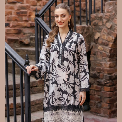UA-220 Floral Printed Linen Co-Ord Set for Women | 2 Piece Shirt & Trouser by Umnaa
