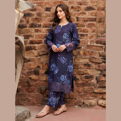 UA-220 Floral Printed Linen Co-Ord Set for Women | 2 Piece Shirt & Trouser by Umnaa