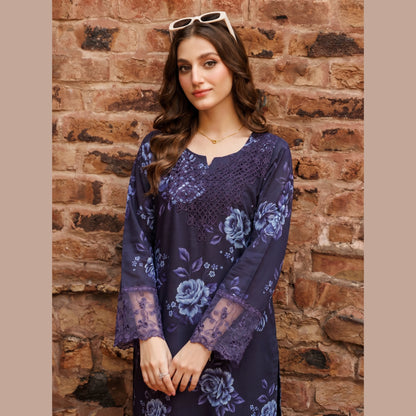 UA-220 Floral Printed Linen Co-Ord Set for Women | 2 Piece Shirt & Trouser by Umnaa