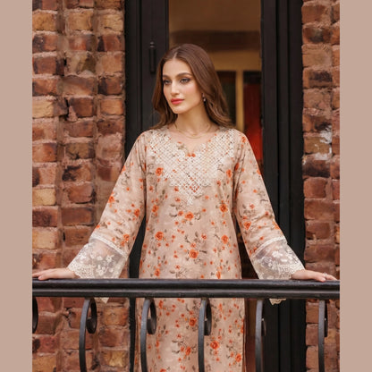 UA-220 Floral Printed Linen Co-Ord Set for Women | 2 Piece Shirt & Trouser by Umnaa