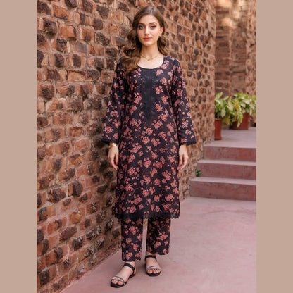 UA-220 Floral Printed Linen Co-Ord Set for Women | 2 Piece Shirt & Trouser by Umnaa