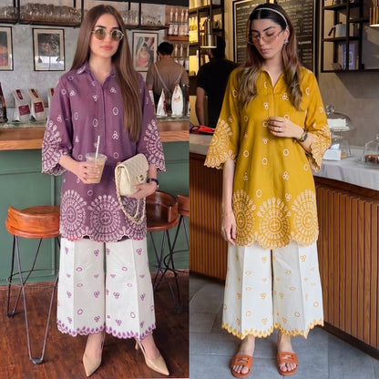UA-232 Embroidered Chikankari Lawn 2 Pc Co-Ord Set Summer Wear by Umnaa