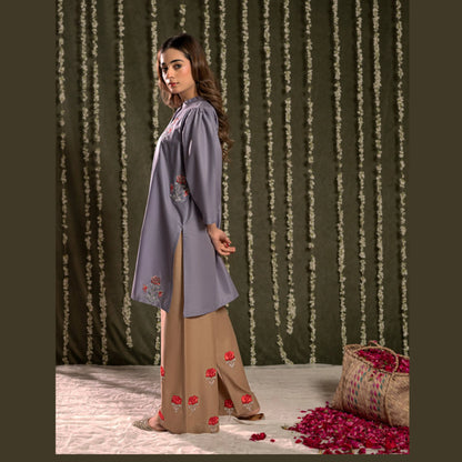 UA-259 Embroidered Cambric Cotton 2 Pc Co-Ord Set by Umnaa