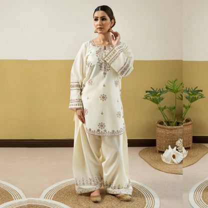 UA-260 Embroidered Cambric Cotton 2 Pc Co-Ord Set with Farshi Shalwar by Umnaa