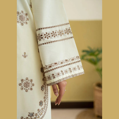 UA-260 Embroidered Cambric Cotton 2 Pc Co-Ord Set with Farshi Shalwar by Umnaa