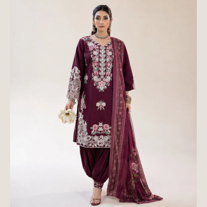 UA-268 Embroidered Cambric Cotton 3 Piece Collection by Umnaa