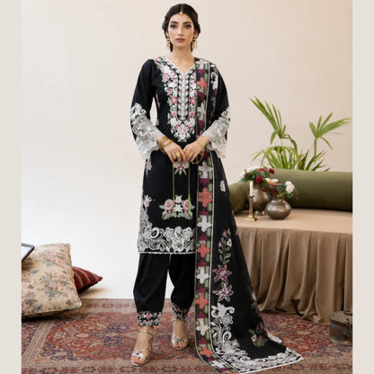 UA-268 Embroidered Cambric Cotton 3 Piece Collection by Umnaa