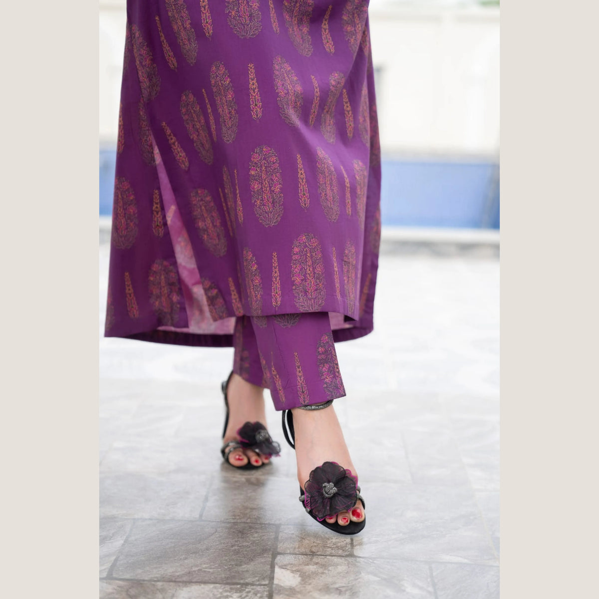RA-38 Printed Lawn Long Kaftan Style 2 Piece Collection | Raniya.h