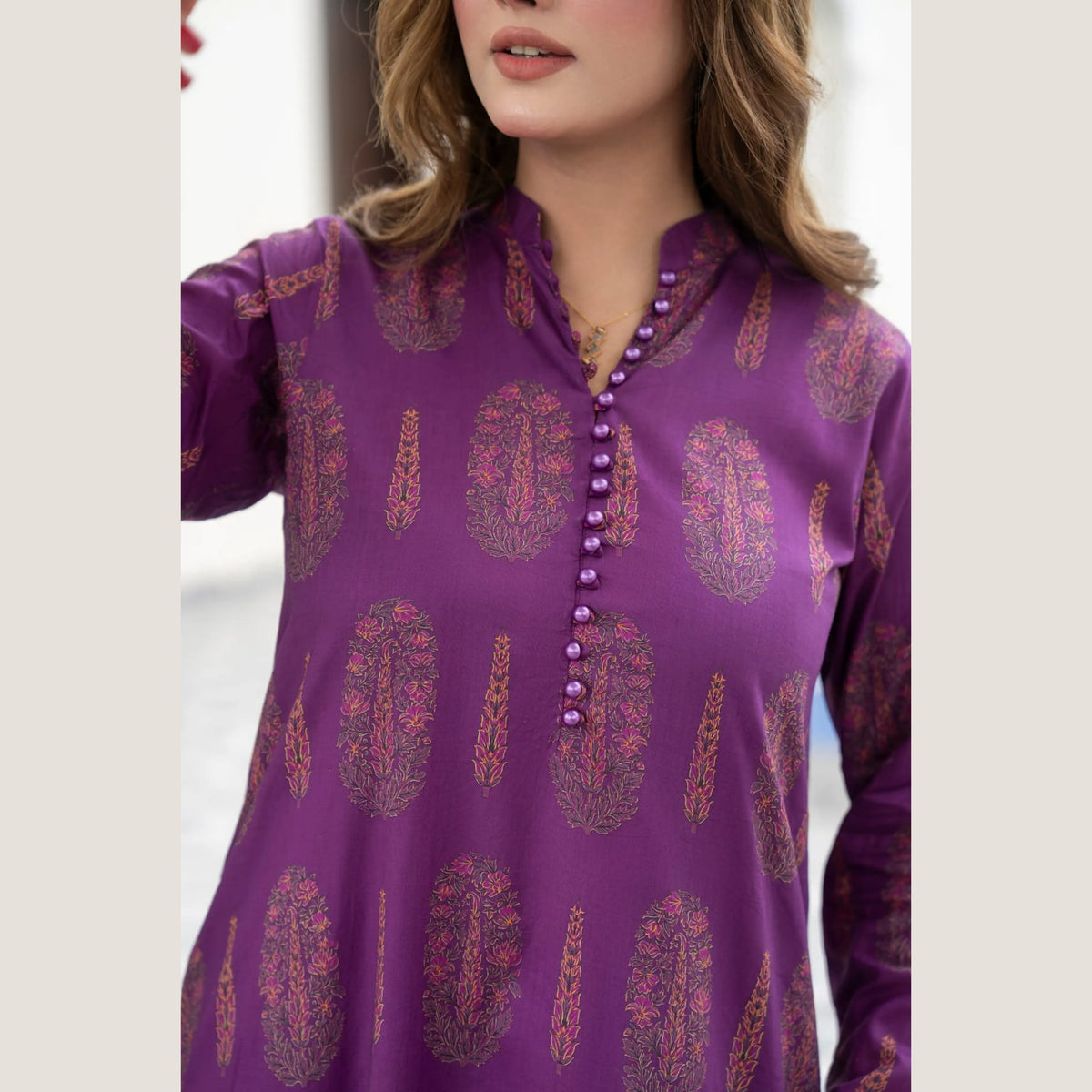 RA-38 Printed Lawn Long Kaftan Style 2 Piece Collection | Raniya.h