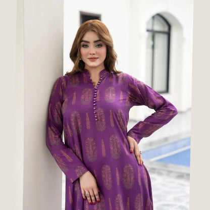 RA-38 Printed Lawn Long Kaftan Style 2 Piece Collection | Raniya.h