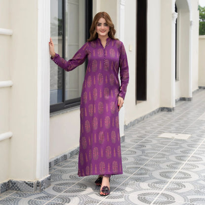RA-38 Printed Lawn Long Kaftan Style 2 Piece Collection | Raniya.h
