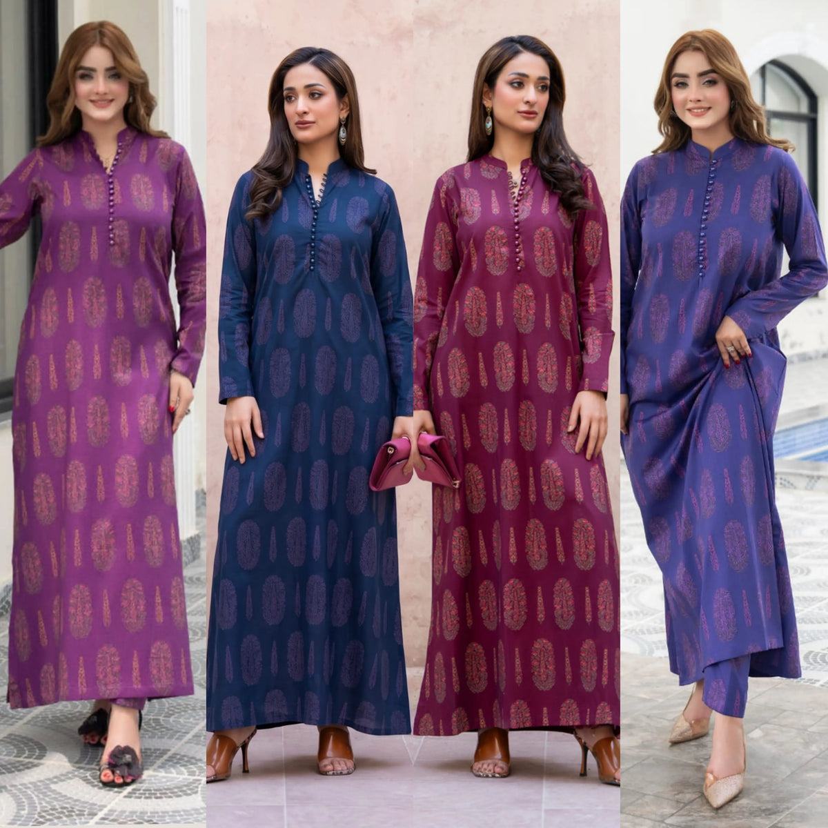 RA-38 Printed Lawn Long Kaftan Style 2 Piece Collection | Raniya.h