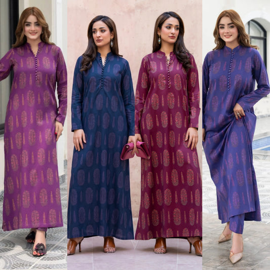 RA-38 Printed Lawn Long Kaftan Style 2 Piece Collection | Raniya.h