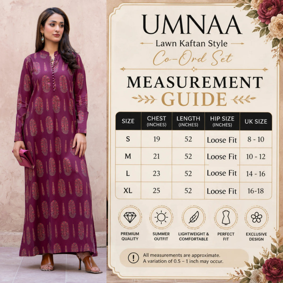 RA-38 Printed Lawn Long Kaftan Style 2 Piece Collection | Raniya.h