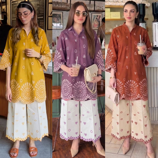 UA-232 Embroidered Chikankari Lawn 2 Pc Co-Ord Set Summer Wear by Umnaa