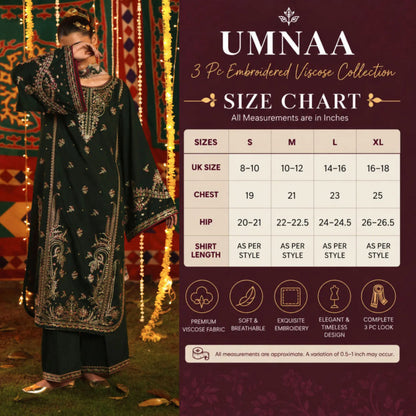 UCA-52 "Chand Bali" Luxury Viscose 3 Pc | Casuallite