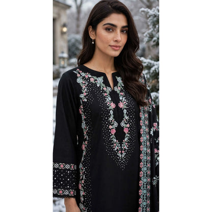 UA-321 Embroidered Dhanak 3 Pc Dress | Umnaa