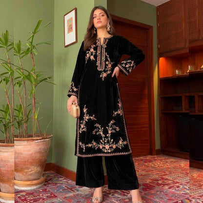 UA-328 Luxury Velvet Co-Ord 2 Pc Collection | Umnaa