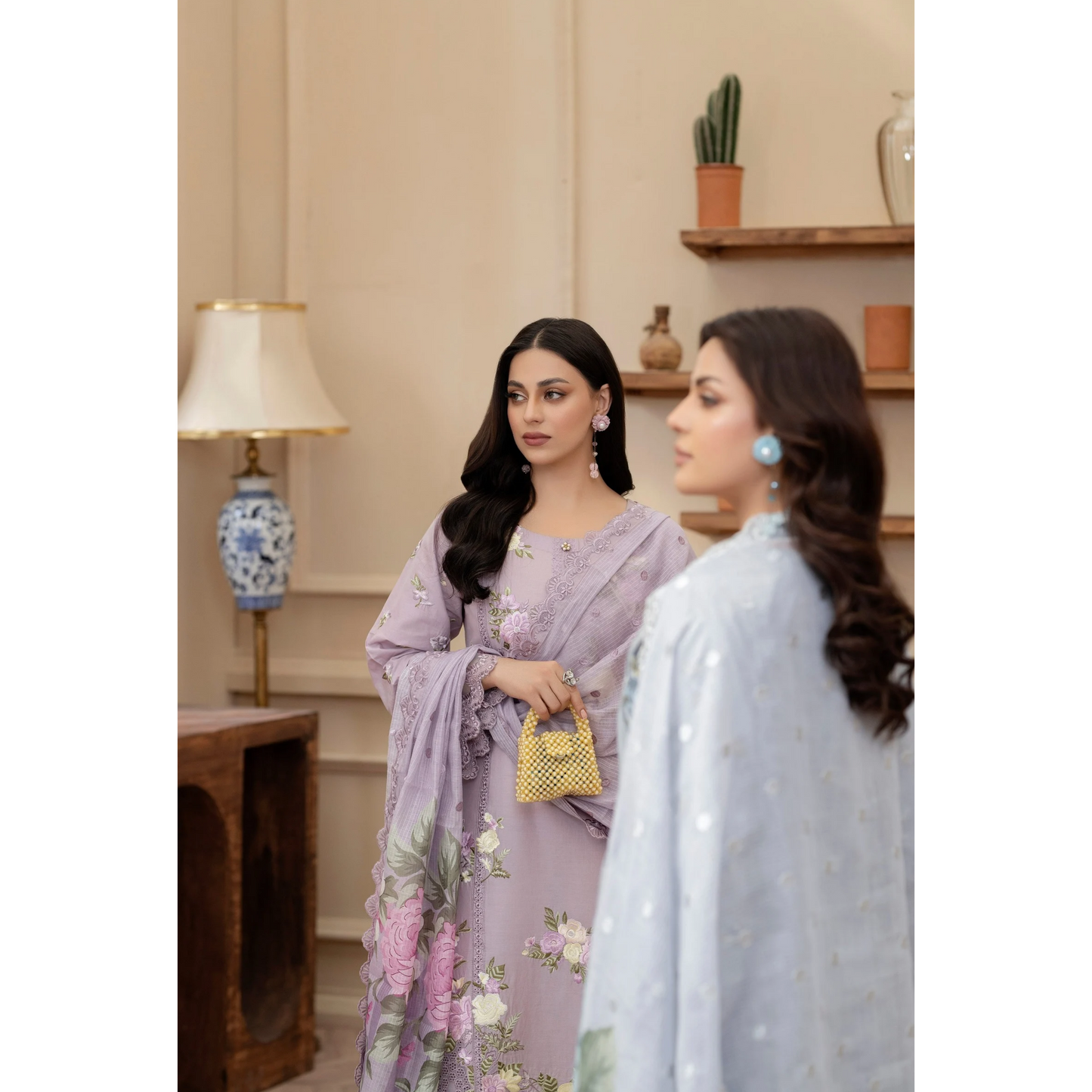 KC-1438 Embroidered Cambric Cotton Dress Ready to Wear 3 Pc - Karma Collection
