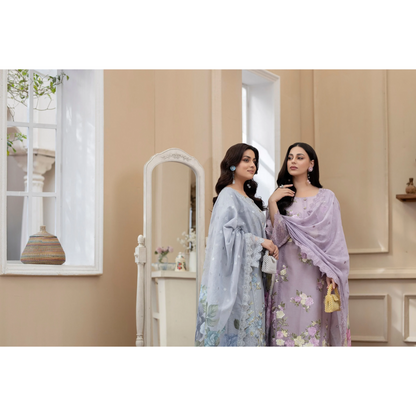KC-1438 Embroidered Cambric Cotton Dress Ready to Wear 3 Pc - Karma Collection