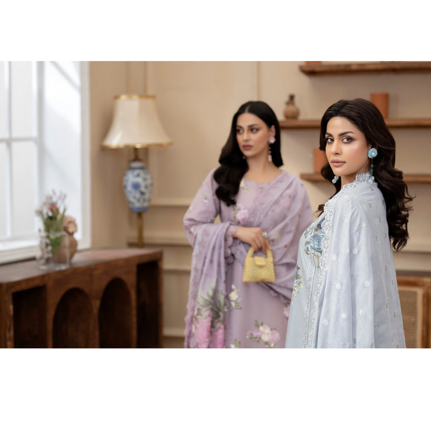 KC-1438 Embroidered Cambric Cotton Dress Ready to Wear 3 Pc - Karma Collection