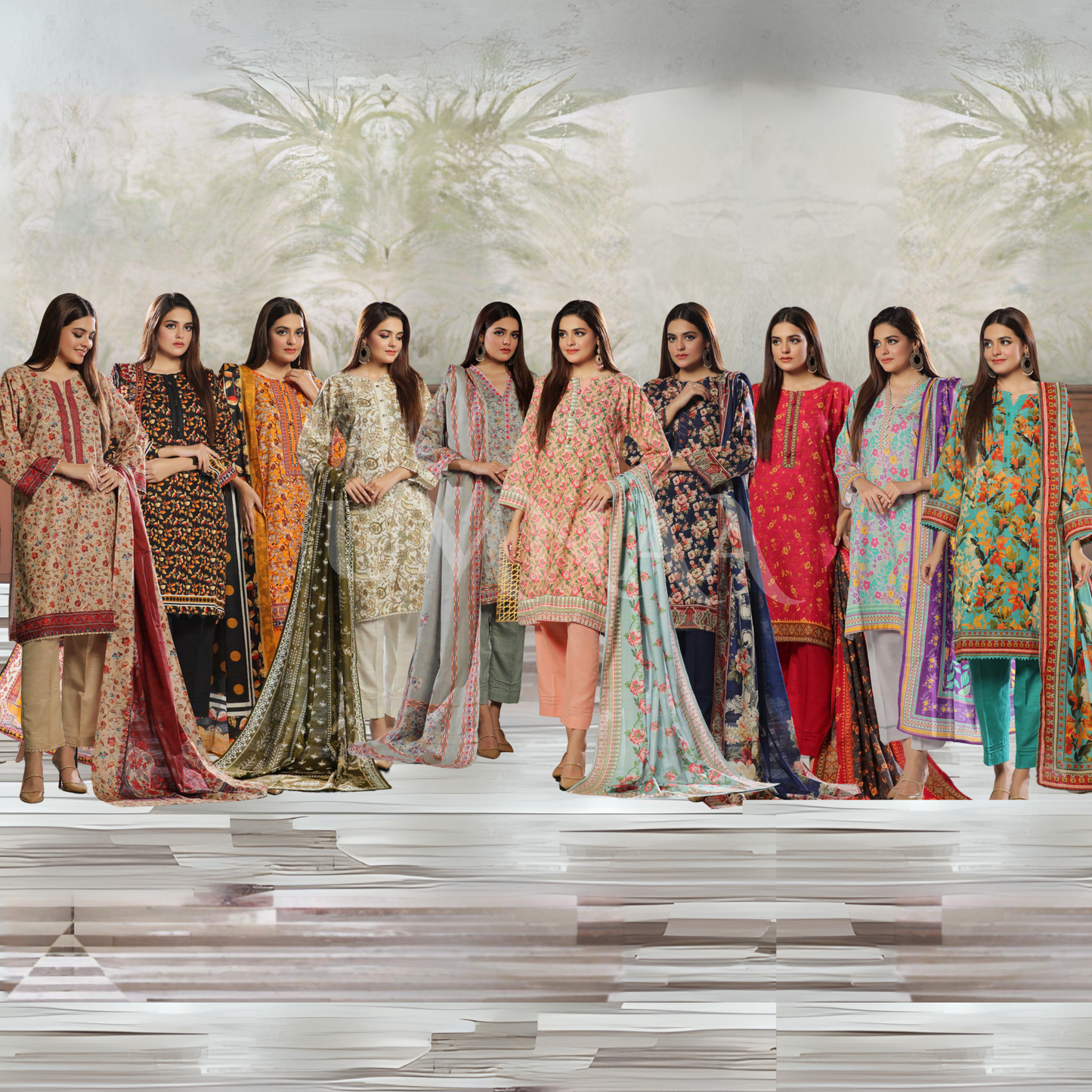 USN-15 Printed Khaddar 3 Pc Collection Set by Saphron