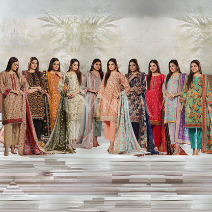 USN-15 Printed Khaddar 3 Pc Collection Set by Saphron