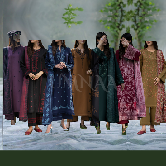 UCA-32 "Khunki" Embroidered Dhanak with Pashmina Wool Shawl Winter Collection by Casuallite