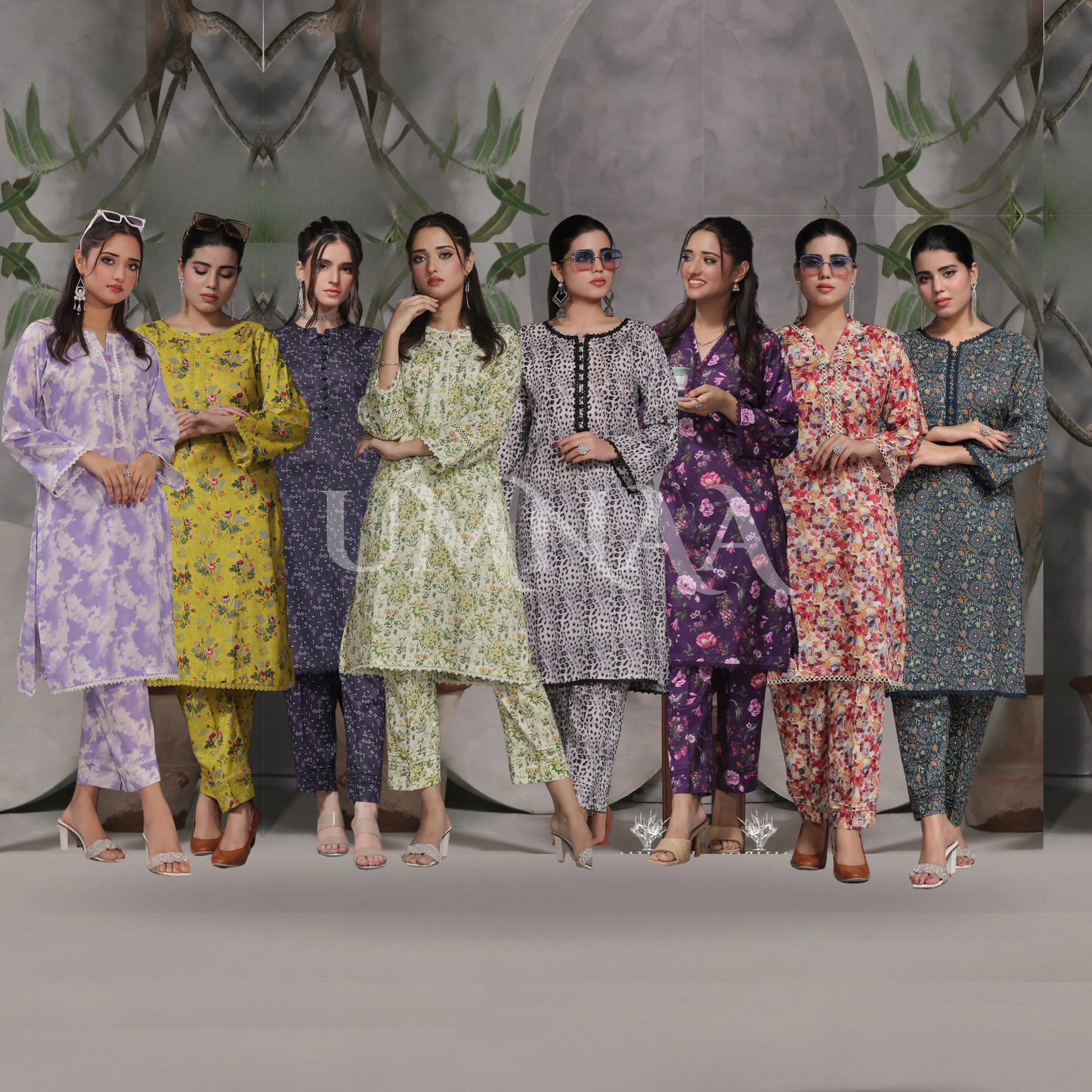2 Pc Ready to wear Printed Lawn Co-Ords Dress - Saphron