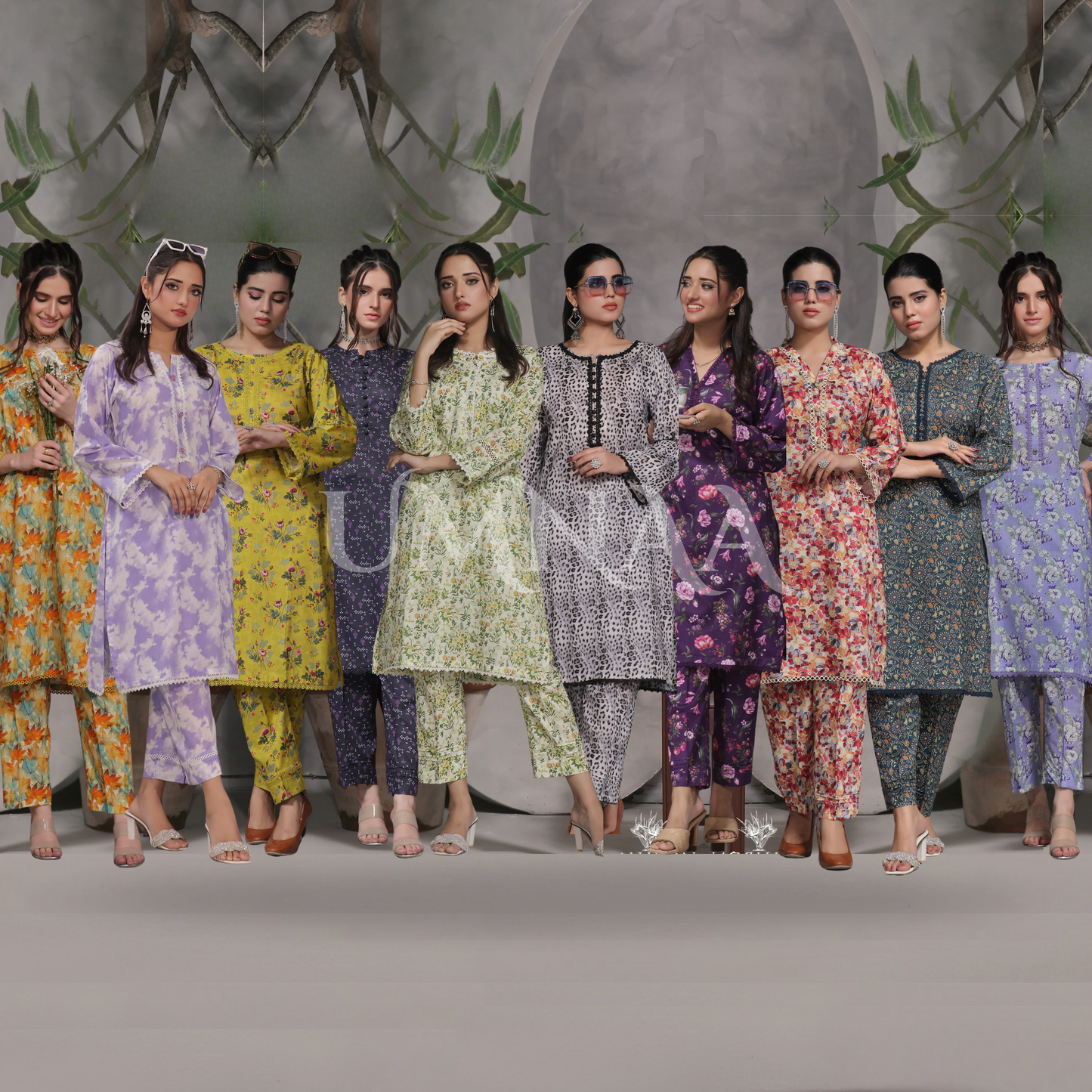 2 Pc Ready to wear Printed Lawn Co-Ords Dress - Saphron