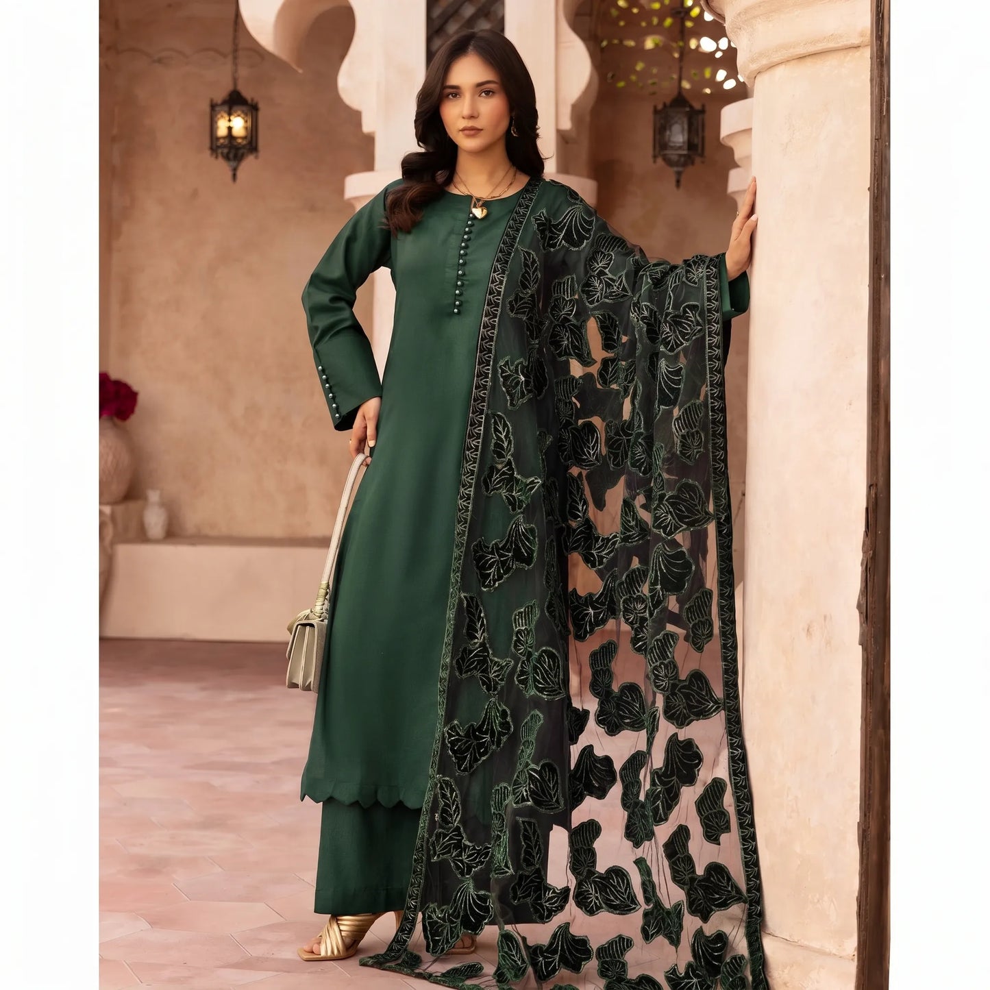 UMS-45 NURA LUX by Simrans Laserkari Linen Winter Collection | Ready to Wear | Asian Clothes