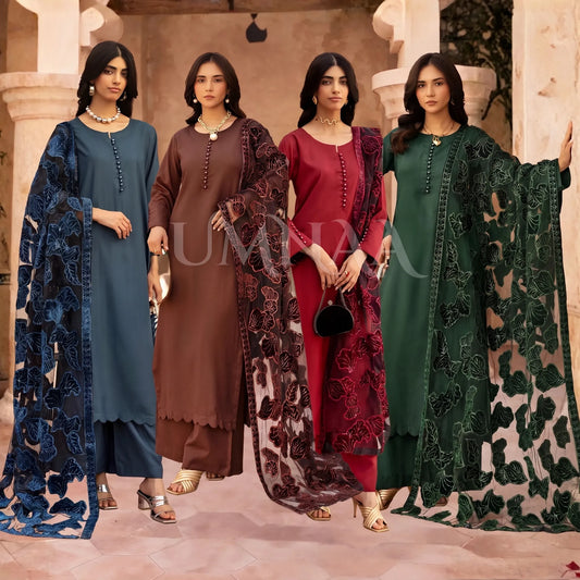 UMS-45 NURA LUX by Simrans Laserkari Linen Winter Collection | Ready to Wear | Asian Clothes