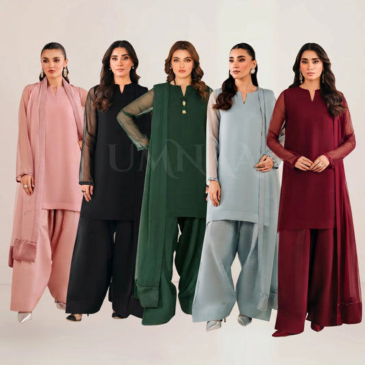 UA-103 Trendy Chiffon Farshi Shalwar Collection by Umnaa
