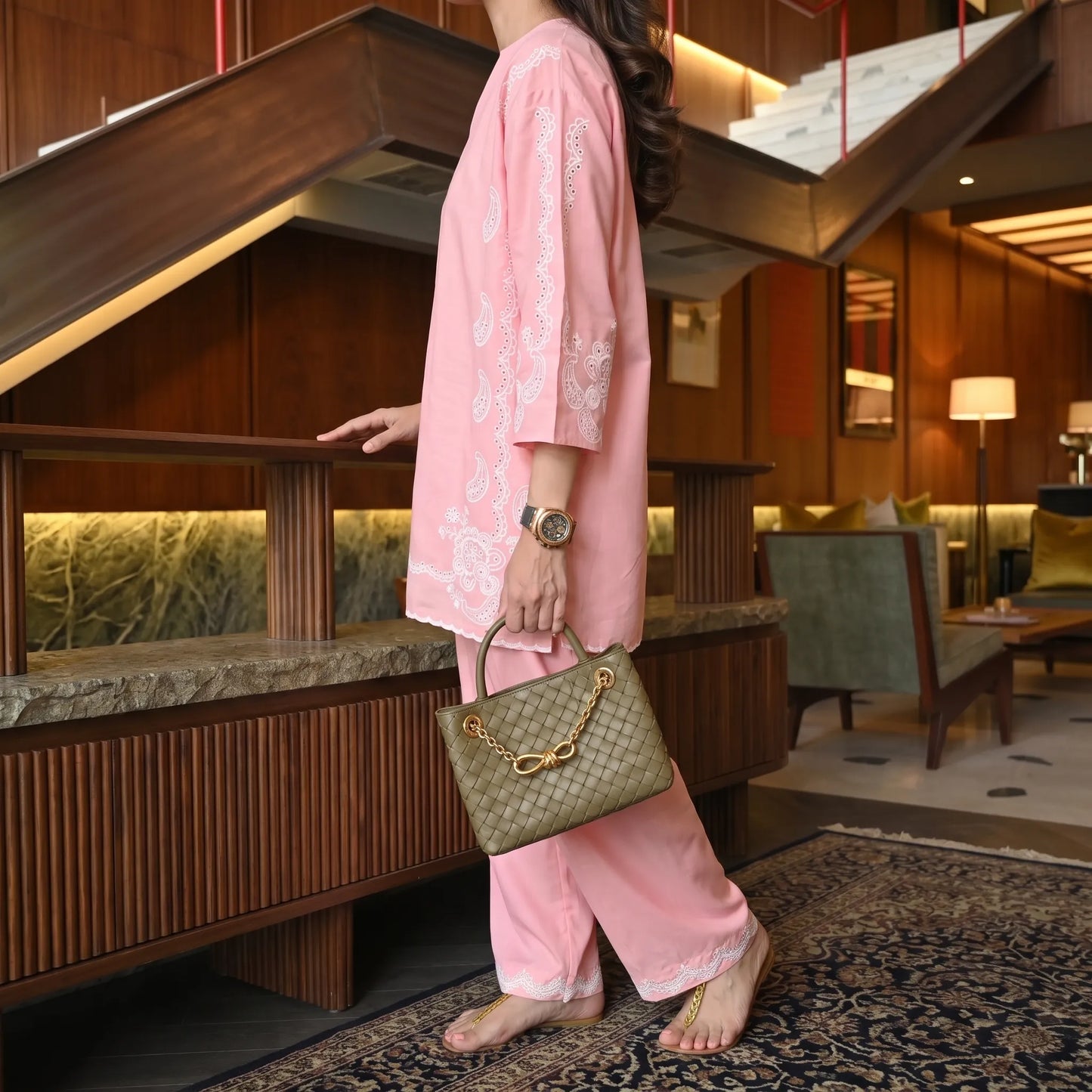 UA-261 Embroidered Cambric Cotton 2 Pc Co-Ord Set with Farshi Shalwar by Umnaa