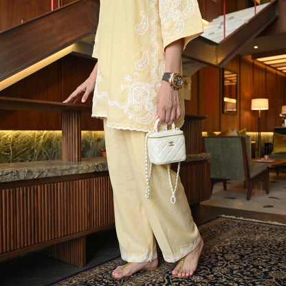 UA-261 Embroidered Cambric Cotton 2 Pc Co-Ord Set with Farshi Shalwar by Umnaa
