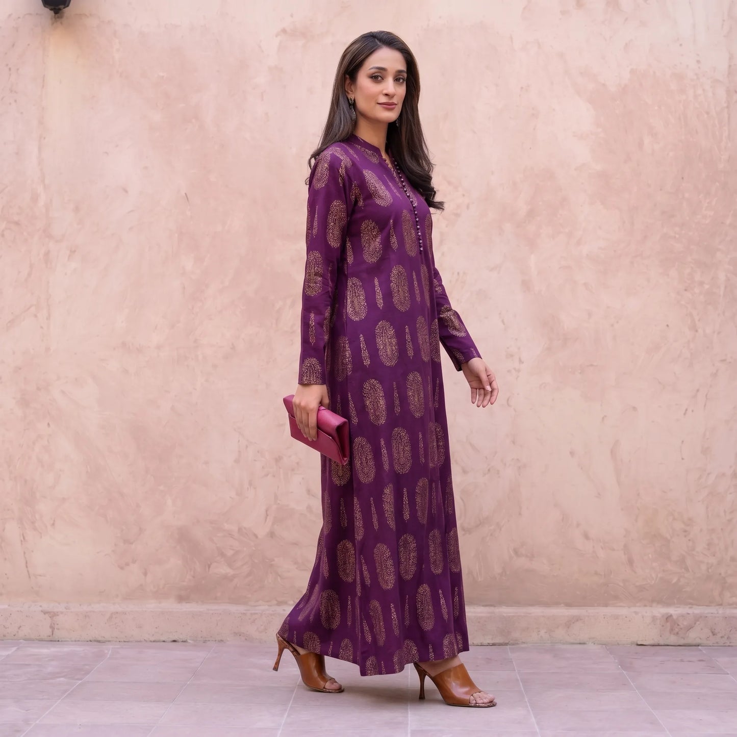 RA-38 Printed Lawn Long Kaftan Style 2 Piece Collection | Raniya.h