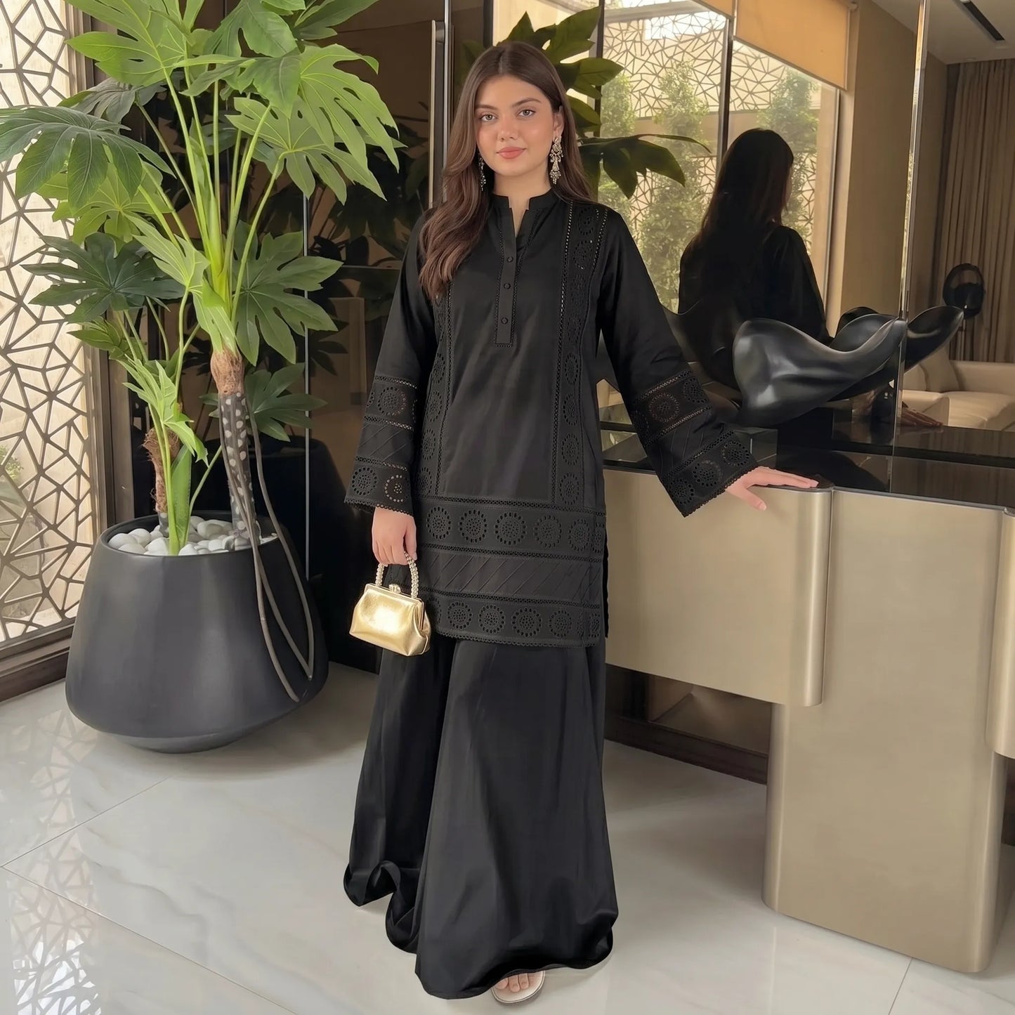 RA-35 Lawn Chikankari 2 Piece Sharara Set by Raniya.h | Premium Embroidered Summer Outfit | Women Casual & Festive Wear
