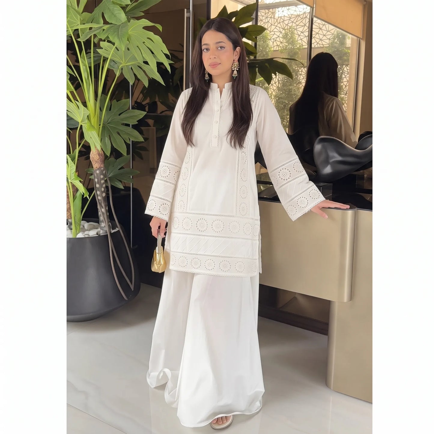 RA-35 Lawn Chikankari 2 Piece Sharara Set by Raniya.h | Premium Embroidered Summer Outfit | Women Casual & Festive Wear