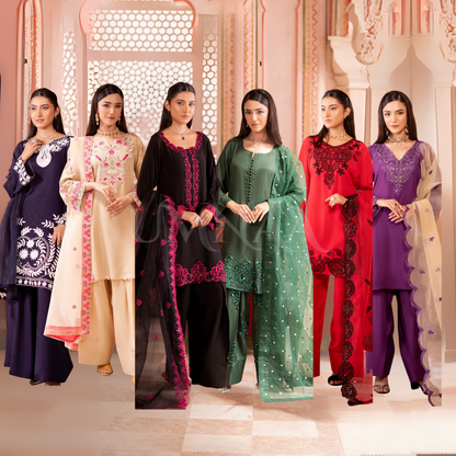 RA-19 Luxury Raw Silk Embroidered Farshi Shalwar Collection |Ready to Wear | Raniya.h