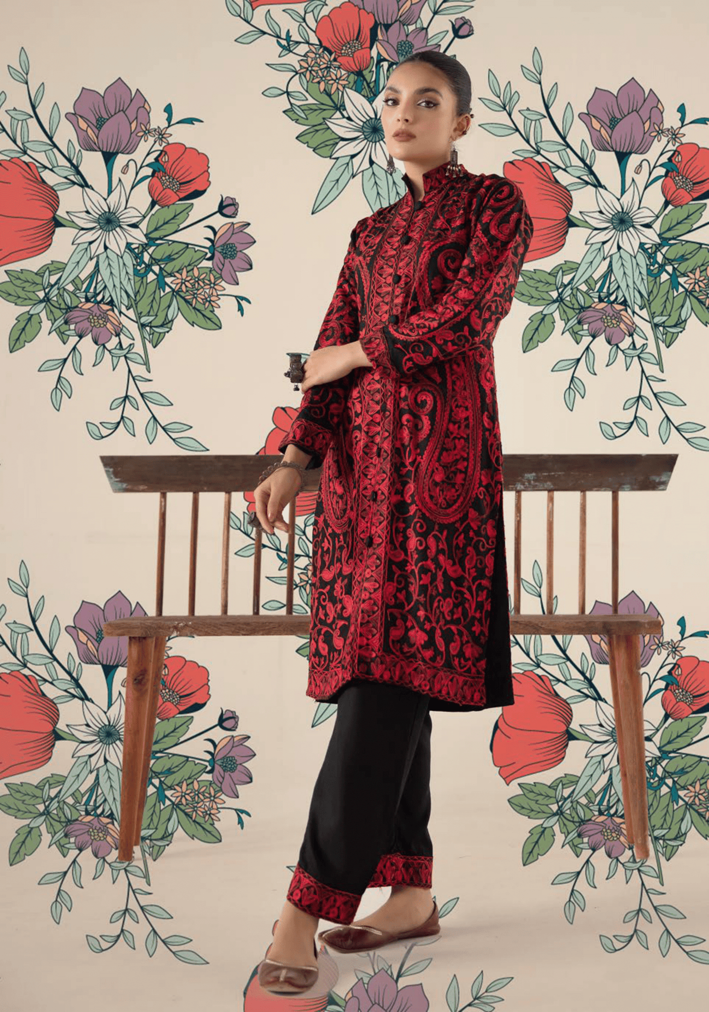 2-Piece Stitched Embroidered Linen Collection - Simrans