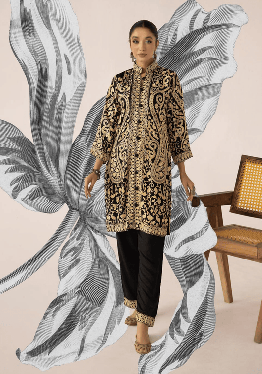 2-Piece Stitched Embroidered Linen Collection - Simrans
