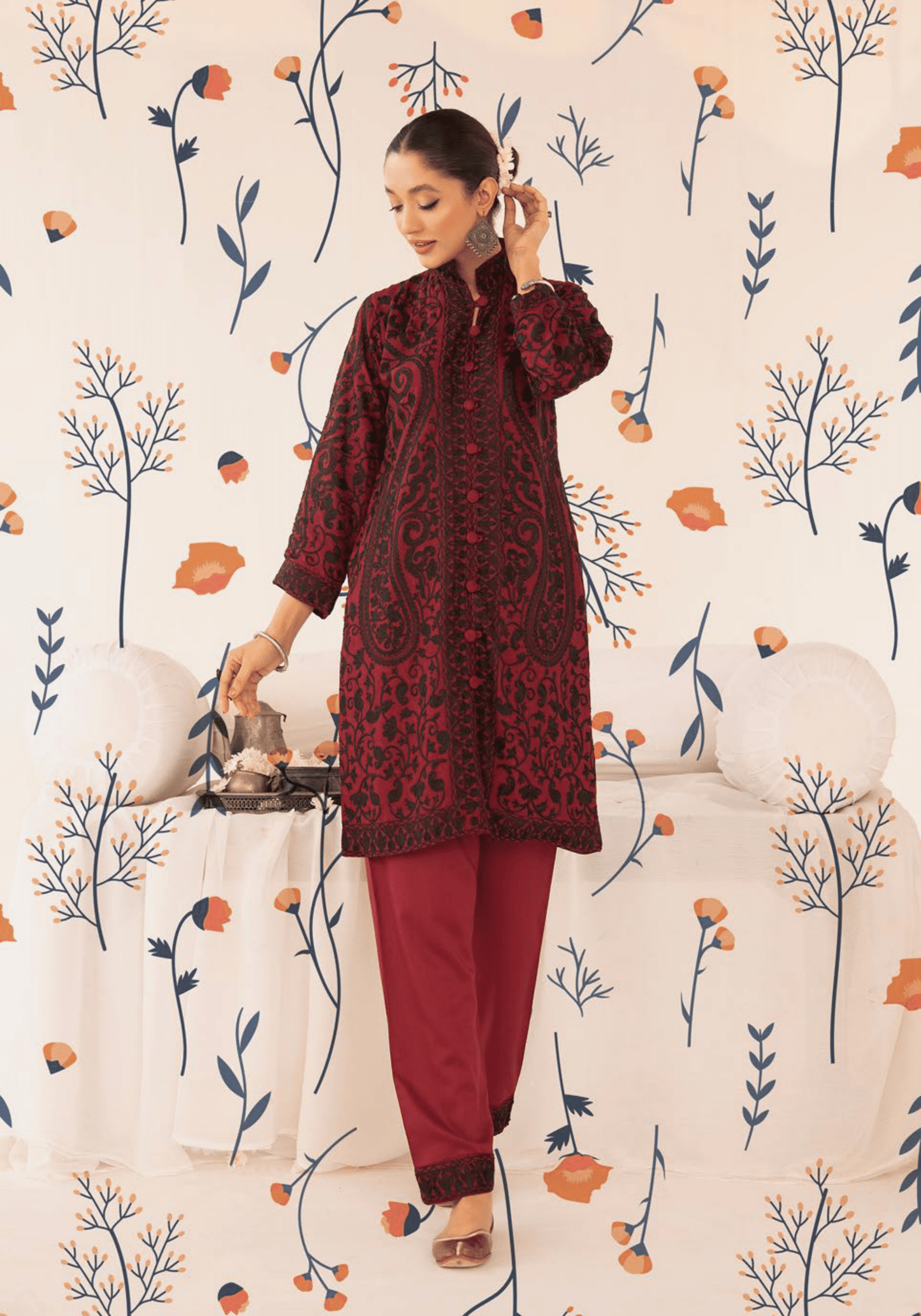 2-Piece Stitched Embroidered Linen Collection - Simrans