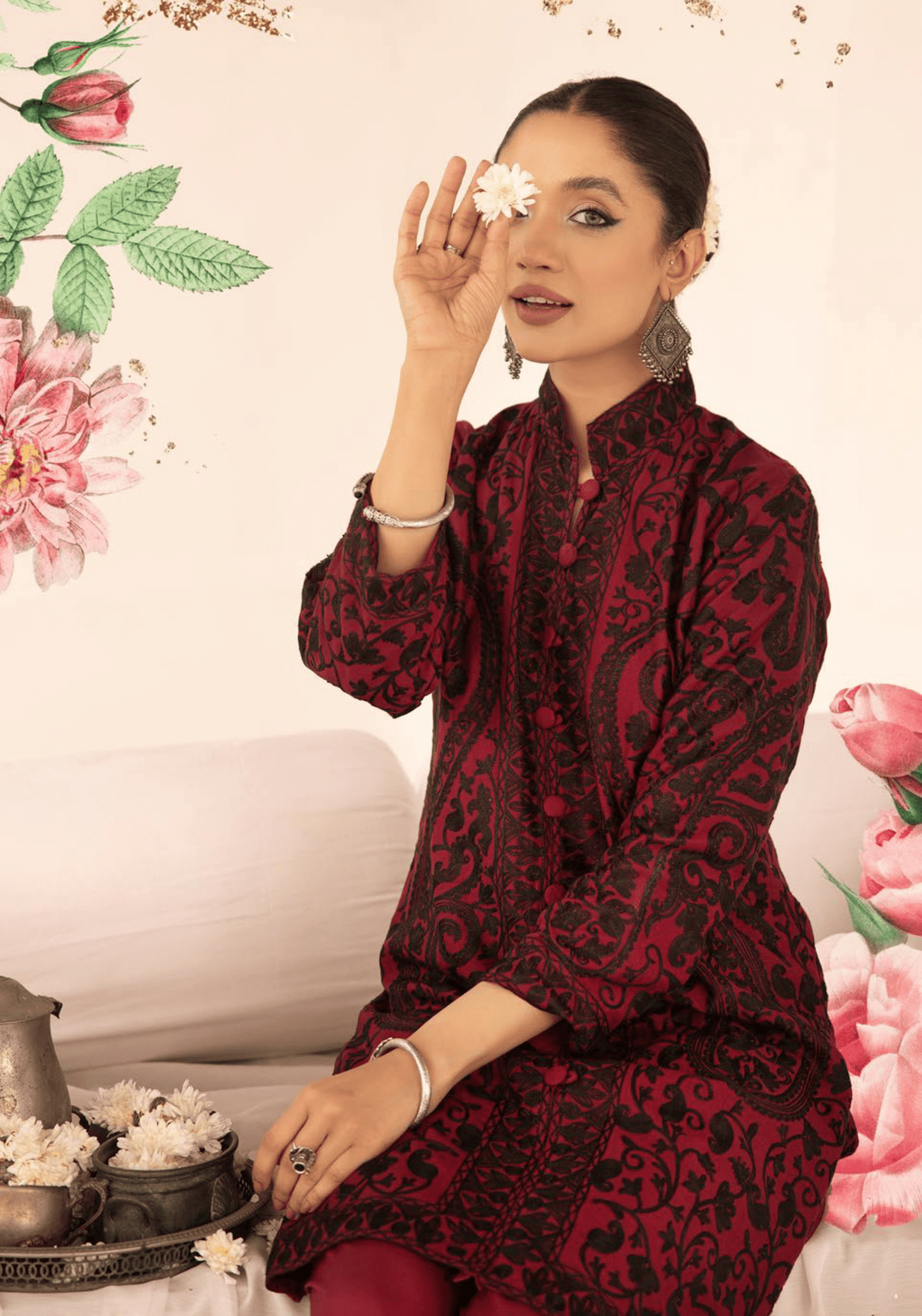 2-Piece Stitched Embroidered Linen Collection - Simrans
