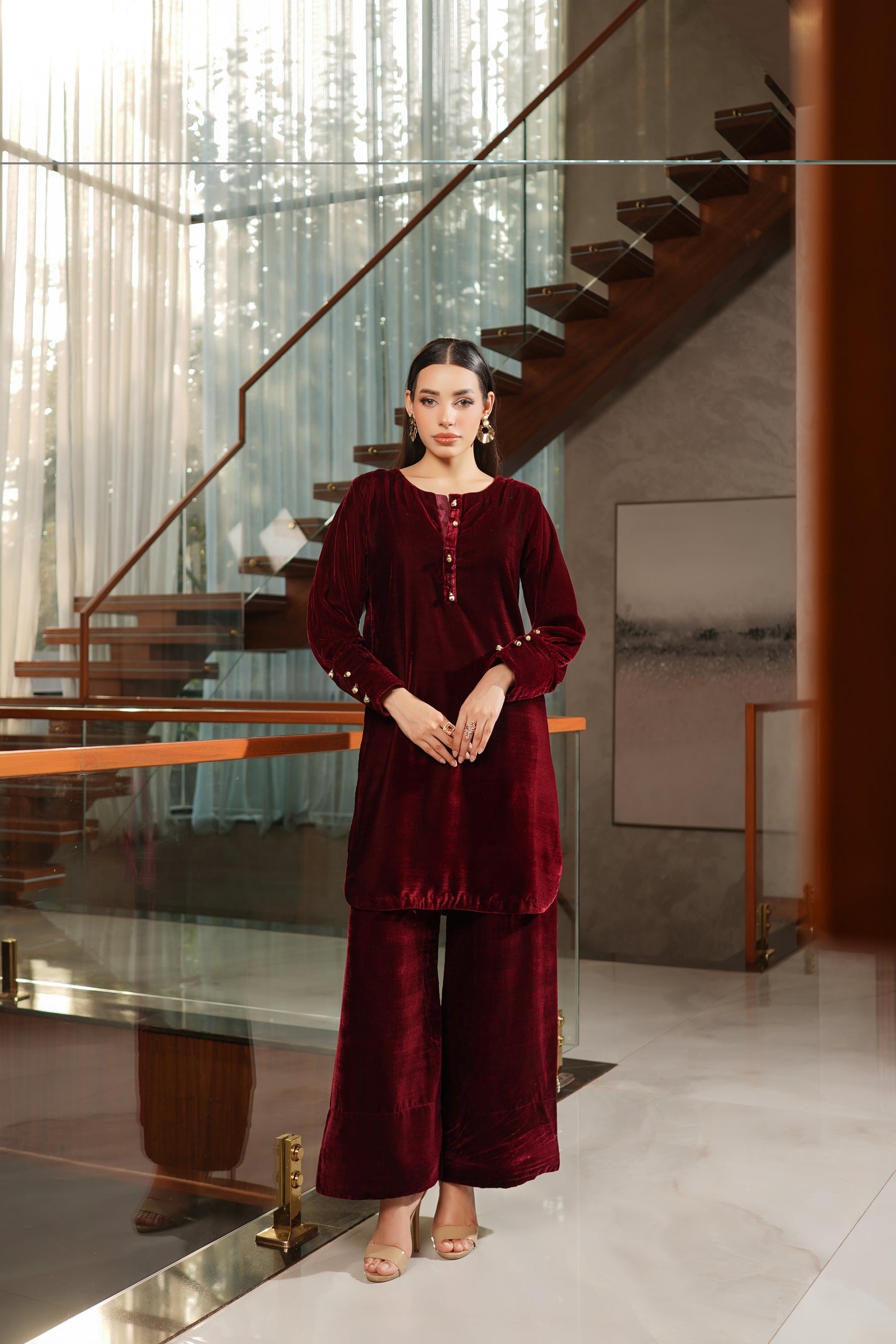 UMS-47 Coco by Simrans Velvet Co-Ords set | Ready to Wear | Asian Clothes