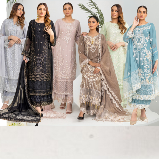 Luxury Embroidered Chiffon Dress 3 Pc | Winter Collection | Rangz | UMRGZ3601