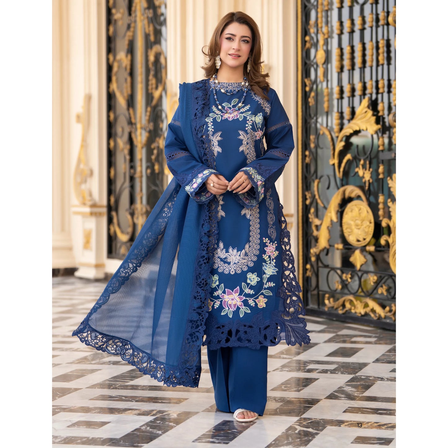 RA-31 Range-e-Eid Embroidered Lawn 3 Piece Collection by Raniya.h | Ready to Wear Pakistani Asian clothes